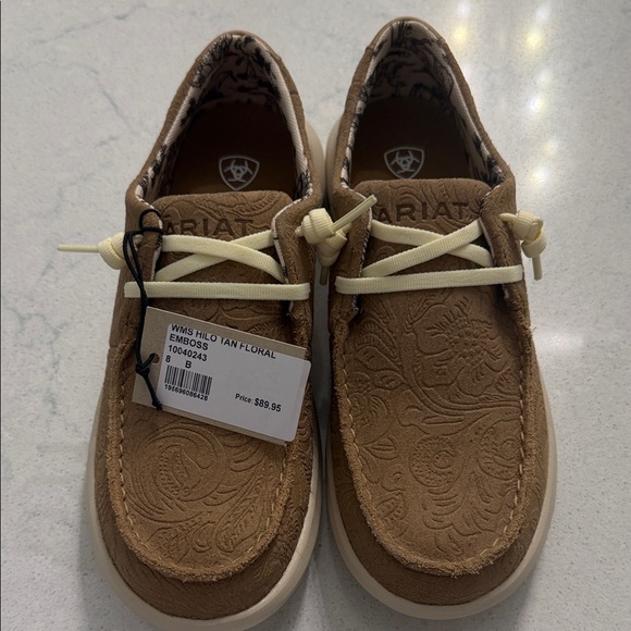 Ariat Shoes - Ariat Women's Tan Floral Embossed Loafers